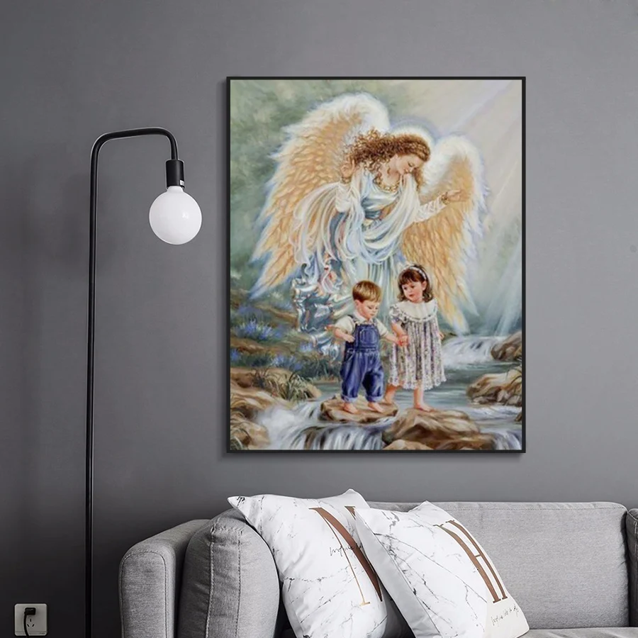 Полный 5D Diy Daimond картина вышивка крестиком "Девушка ангела" 3D круглая Алмазная мозаика Стразы картины Вышивка
