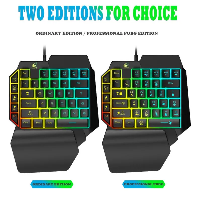 USB Wired Keyboard Mouse One Hand Portable Responsive PC Phone Gaming Keypad Mice