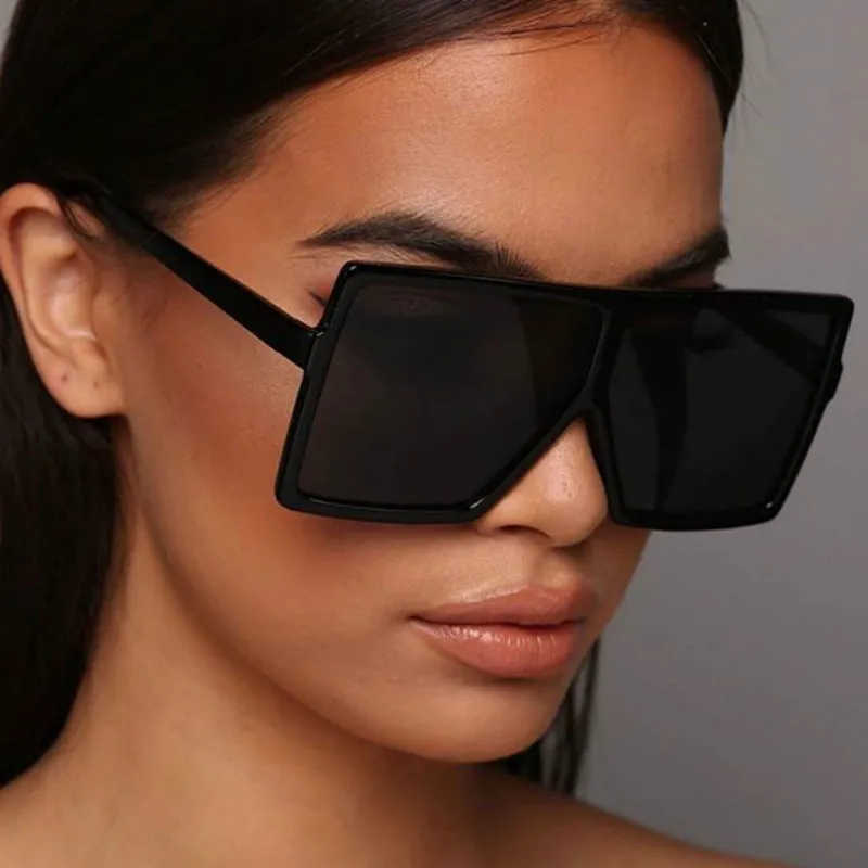 

Oversized Square Sunglasses Women Fashion Candy Color Lens Glasses Classic Retro Outdoor Travel Lentes De Sol UV400