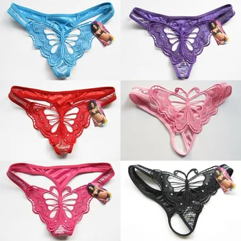 

New Women Panties Lace Thongs Sexy Hollow Out Butterfly Embroidery G-String Lingerie T-Back Lady Underwear