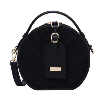 

Fashion Famous Brand Small Round Bag 2020 Winter New Crossbody Bag Solid Color Handbag Shoulder Zipper Handbag Mobile Phone Bag