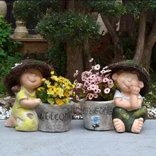Открытый сад двора балкон вилла Добро пожаловать кукла Сад Искусство детский сад декоративный цветочный горшок украшение пейзаж M2759