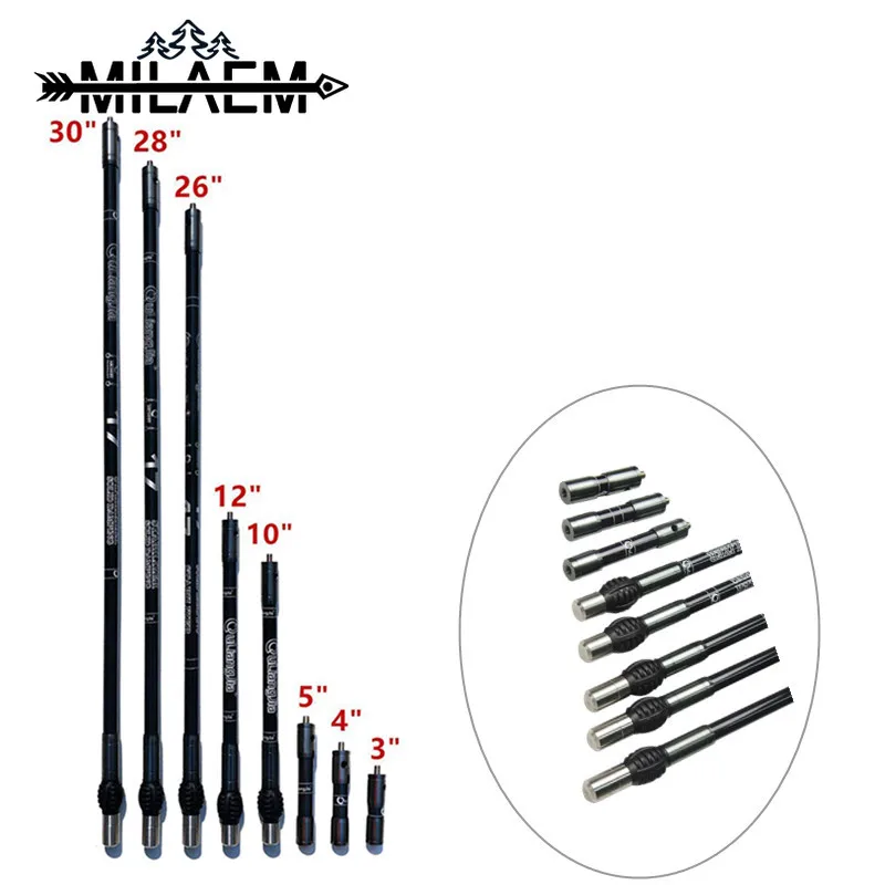 

Archery Balance Bar Stabilizer Balance Rod 3/4/5 inch Short Bar 26/28/30 inch Long Bar For Stabilizer Weight Damper Accessories