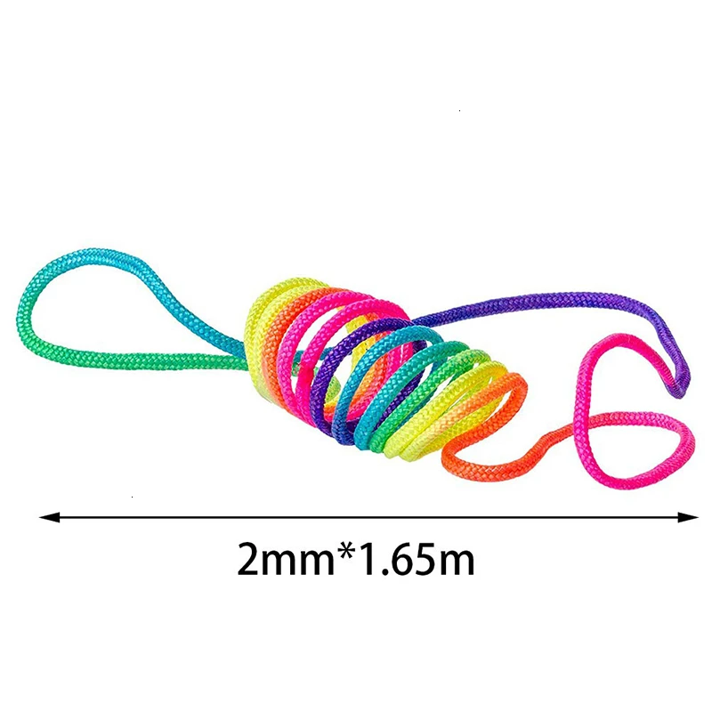 В возрасте игра палец забавная твист струна Радуга цветная Веревка Цепь с детей макраме шнур Ztringz Радуга