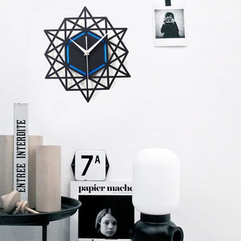 

Modern Creative Wall Clock Wood Geometry Big Polygon Living Room Wall Clock Digital Reloj De Home Decoration DD55WC
