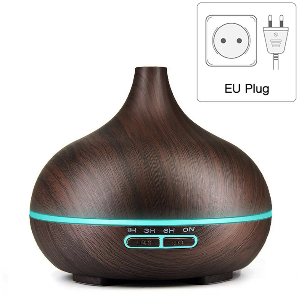 

White Wood Grain Aromatherapy Essential Oil Diffuser 7 Color LED Light Ultrasonic Cold Fog Humidifier Air Purifier