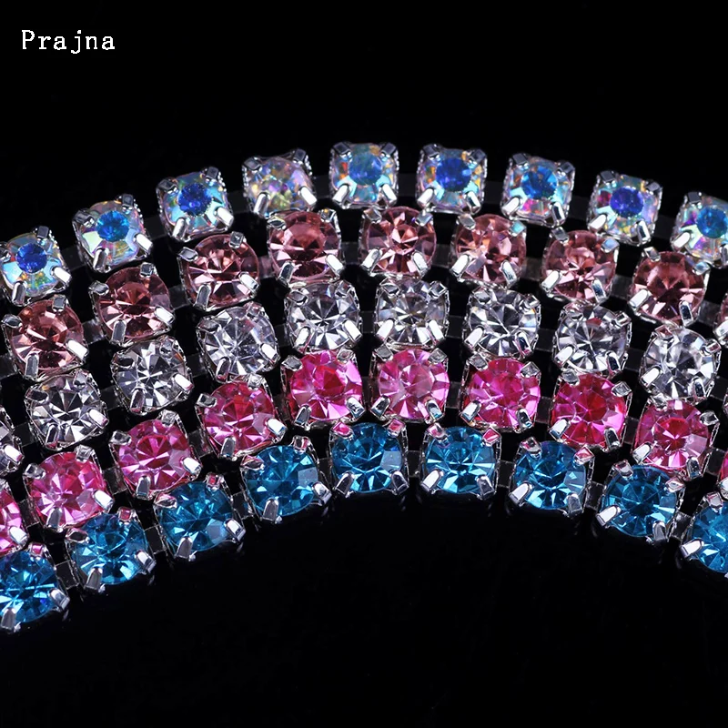 Prajna Rhinestone Applique Crystals Strass For Cloth Chain Trim 2.8 mm Class Thermomix Rhinestones Sewn DIY Craft Z | Дом и сад