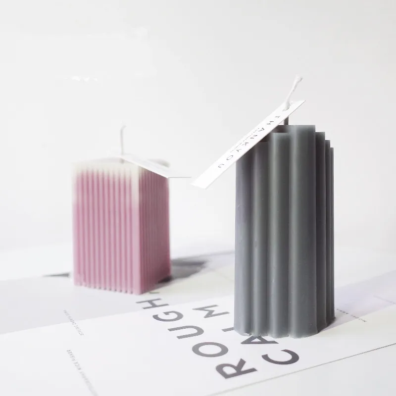 Acrylic Clear Candle Mold Square Stripe Handmade Candle Mold Scented