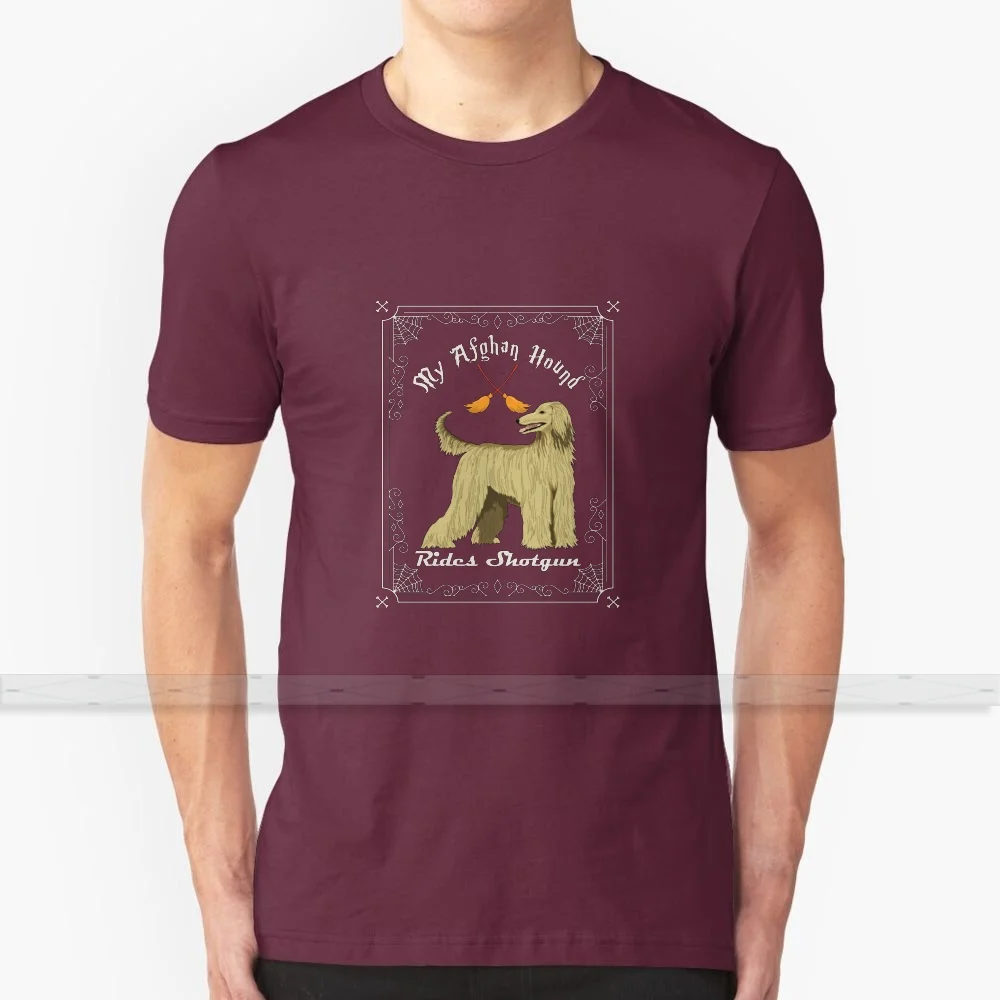 Футболка с надписью My Afghan Hound Rides Shotgun для влюбленных на Хэллоуин хлопковая