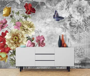

2019 wall papers home decor custom Hand painted flower modern living room bedroom Background wall