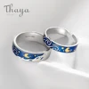 Thaya Genuine Van Gogh's Enamel Rings Jewelry 925 Silver Glitter Deer Sky Gold Moon Star Canvas Finger Ring Romantic for Women ► Photo 1/6