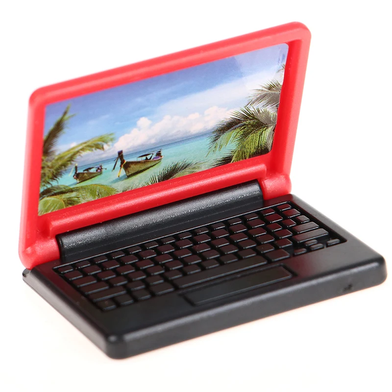 2pcs Creative Dollhouse Miniature Modern Computer Furniture For Children Toy Furniture For Dolls Laptop Computer