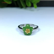 CYNSFJA New Real Certified Natural Hetian Jasper 925 Sterling Silver Amulet Green Jade Ring Hand Carved High Quality Best  Gifts CYNSFJA New Real Certified Natural Hetian Jasper 925 Sterling Silver Amulet Green Jade Ring Hand Carved High Quality Best  Gifts