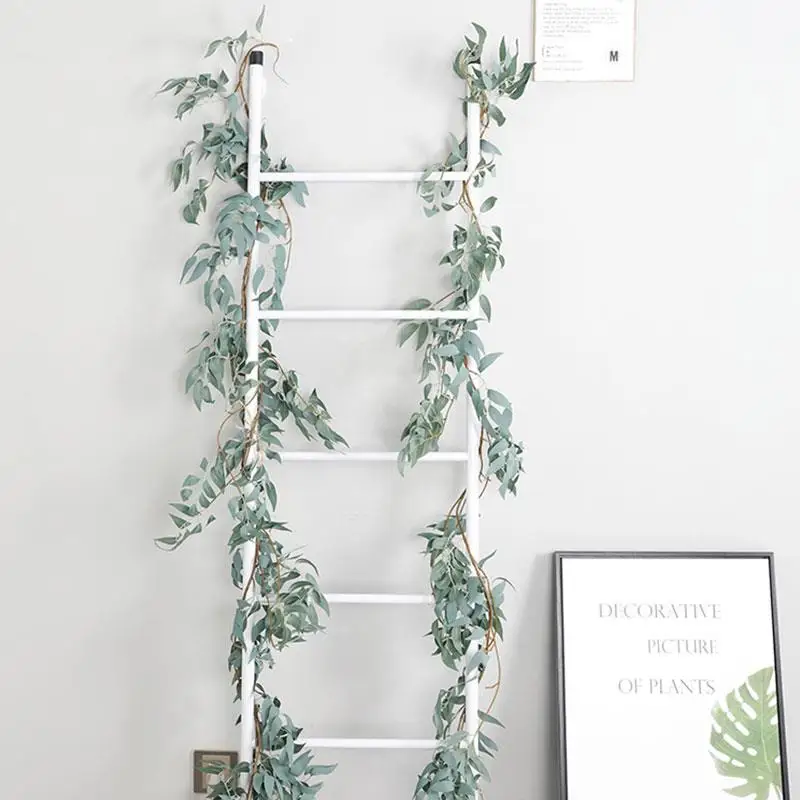 

Artificial Willow Vine Gray/Green Party Wedding Garden Decoration Simulation Willow Leaves Fashion 1.7M Wreath Festive Creative