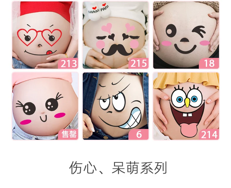 newborn lifestyle photos Belly Stickers Cute Photography Props Woman Pregnant Smiling Face Belly Stickers Mum Maternity Accessories baby boy souvenirs and giveaways	