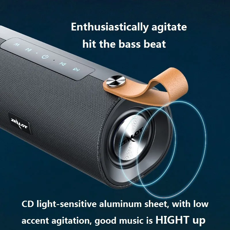 ZEALOT S30 Wireless Bluetooth Speaker HIFI Portable Speakers Stereo Bass Sound Box Support TF CardTWSAUXUSB Flash Drive