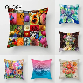 

Flower-shaped Cushion Cover, Square Polyester Cushion Cover, Bedroom Cushion Cover, Decorative Cushion Cover, Size 45 * 45cm ..