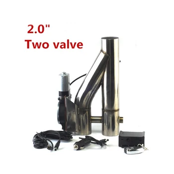 

2.0 inch Stainless Steel Y-Pipe Headersdoubled valve Pipe Muffler Catback Bypass Exhaust Trim Down Tube Remote Control PP-YT20R