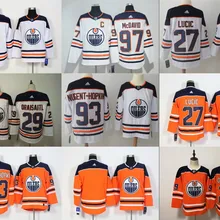 Все сшитые новые мужские Edmonton Connor McDavid Leon Draisaitl Wayne Gretzky LUCIC NUGENT-HOPKIN майки