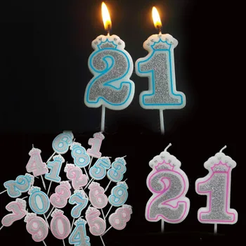 

0-9 Years Birthday Candle New Girls Boys Kids Birthday Number Candle Party Crown Smoke-free cake Candles for Cake Party Supplies