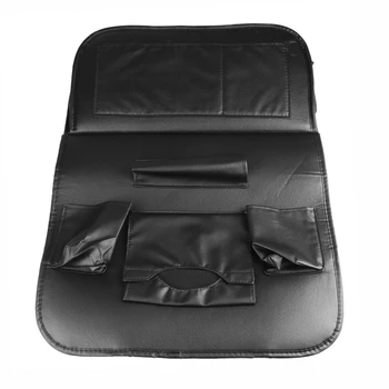 

Car Back Seat Organizer with Foldable Table Tray, PU Leather Back Organizer with Foldable Dining Table Holder Pocket