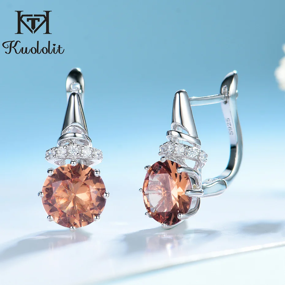 Clip Earrings Gemstone 925-Sterling-Silver Kuololit Fine-Jewelry Women Diaspore for Solid