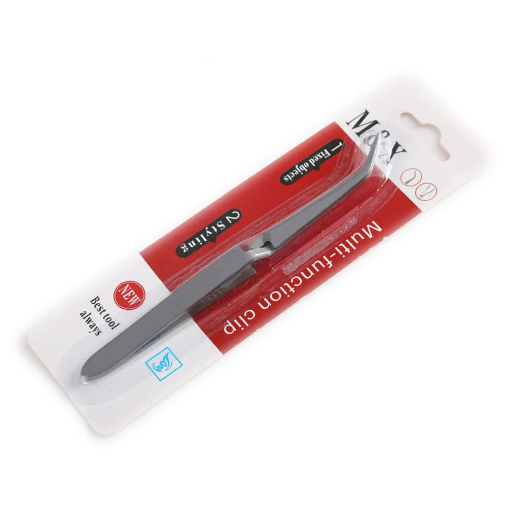 1pc pinzas de uñas artísticas de acero inoxidable acción cruzada pinzas multifuncional en forma de Clip de manicura curva alicate para uñas herramientas