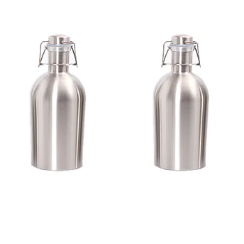 

Realand Premium 64OZ Stainless Steel Homebrew Beer Growler 1.9L Secure Swing Top Lid Craft Beer Bottle Saver Flip Cap BPA Free