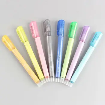 

8Pcs 8 Colors Highlighter Double Line Outline Draw Marker Fluorescent Pen Stationery Smooth writing Highlighter