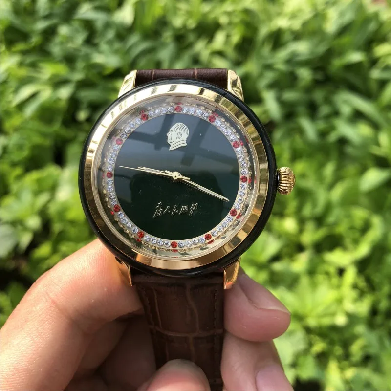 Andtianyu jade часы Натуральный и Тянь gold золото мужская модель кварцевые нефритовые