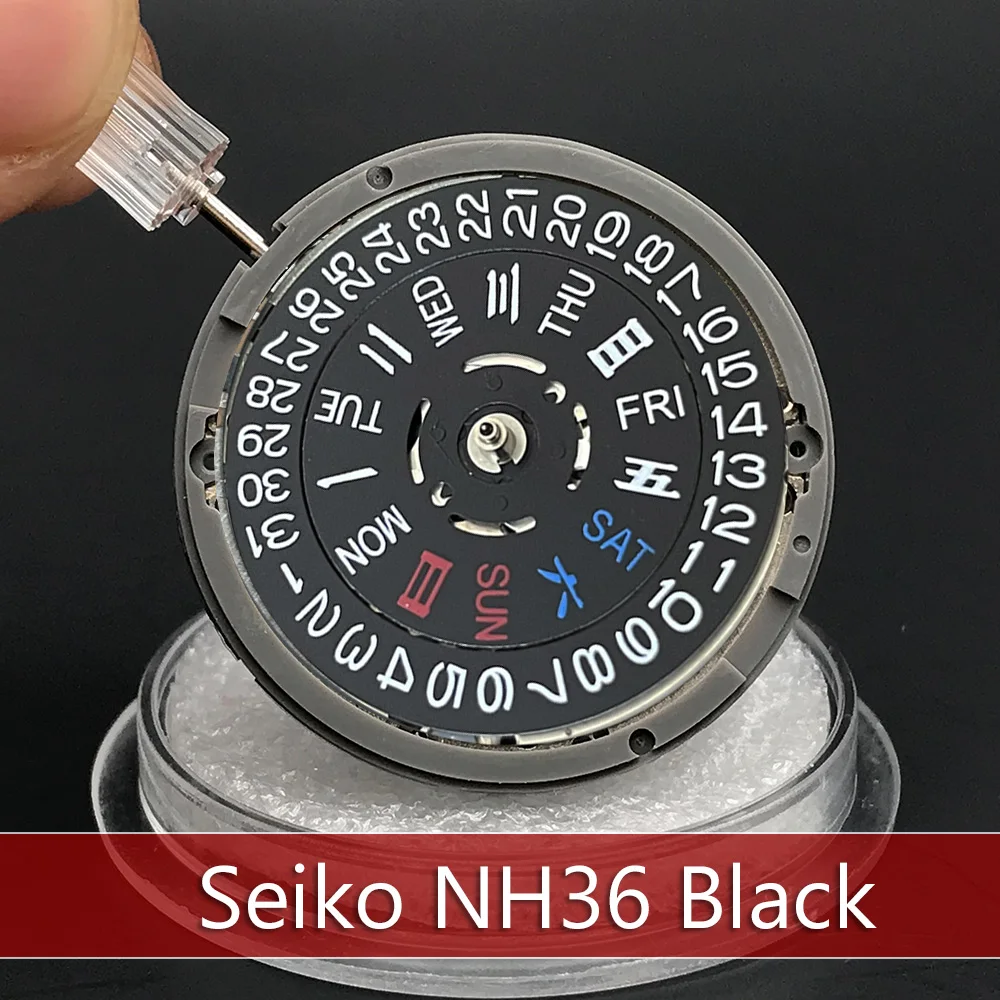 Механические часы NH36A Seiko с автоподзаводом механизм двойным календарем
