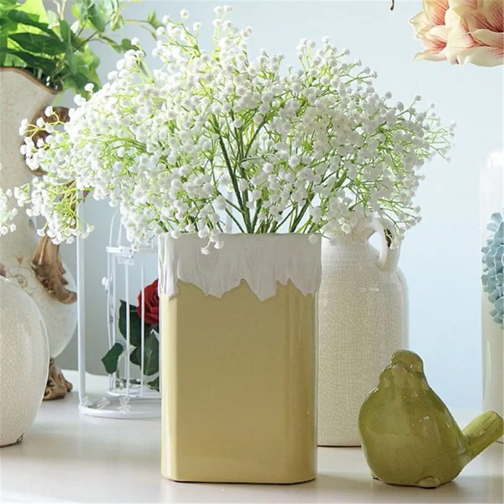 

1 PC White Babies Breath Flowers Artificial Fake Gypsophila DIY Floral Bouquets Arrangement Wedding Home Decoration