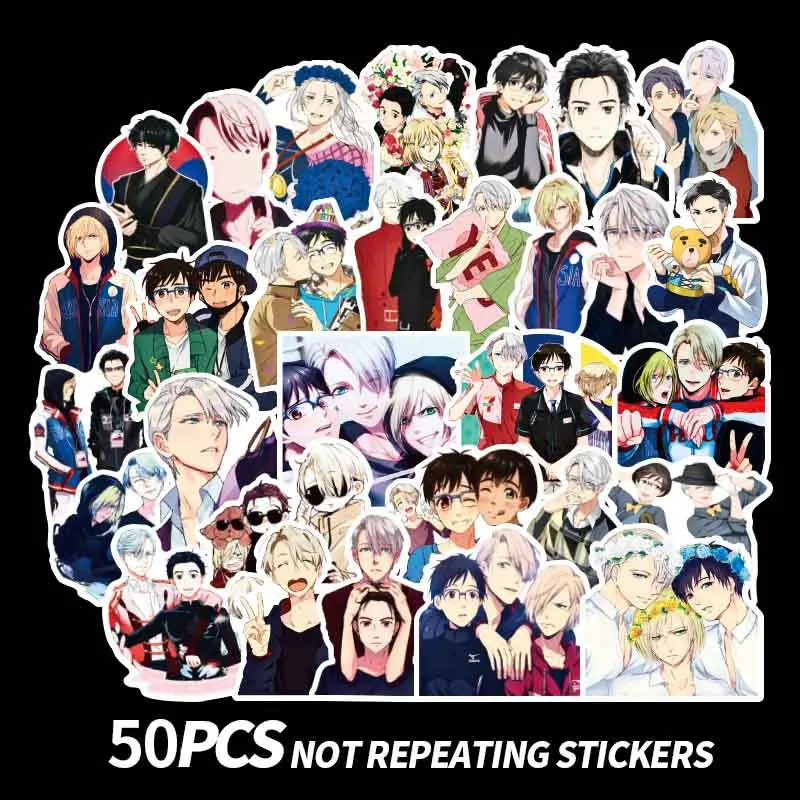 50 шт YURI! На льду аниме наклейка мультфильм ПВХ для граффити наклейка s Чехол для ноутбука автомобильный костюм Чехол для багажа гитары детские игрушки F4