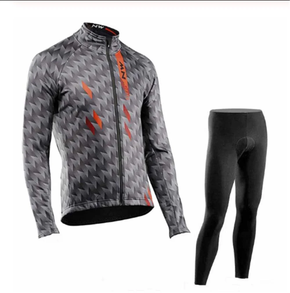 NW с длинным рукавом комплект велосипедной одежды Northwave Pro team Jersey мужской костюм дышащий Открытый спортивный велосипед MTB Одежда paded 5 - Цвет: 9