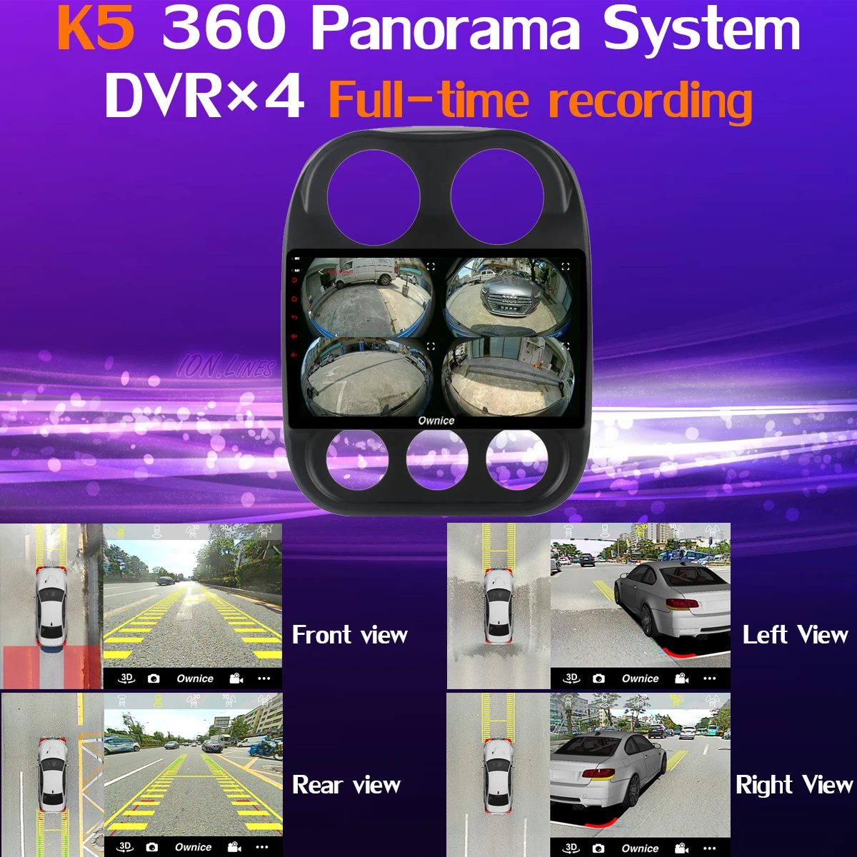 Excellent 360°Panoramic Camera 4G SIM 8Core 4G+64G Android 9.0 Car Multimedia Radio For Jeep Compass 2010-2016 GPS SPDIF DSP CarPlay Video 3