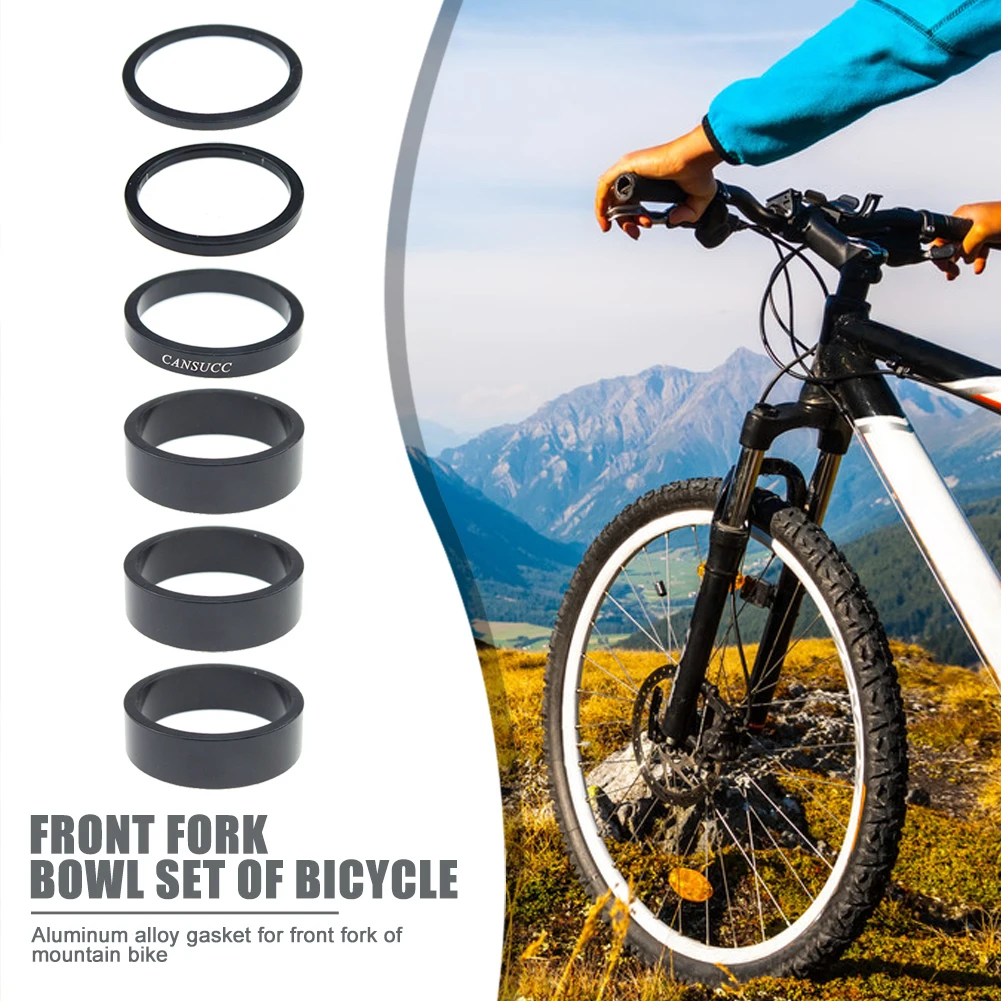 CANSUCC 6pcs Bicycle Front Fork Washer Headset Spacer Gasket Bike Aluminum Alloy Ring Accessories | Спорт и развлечения