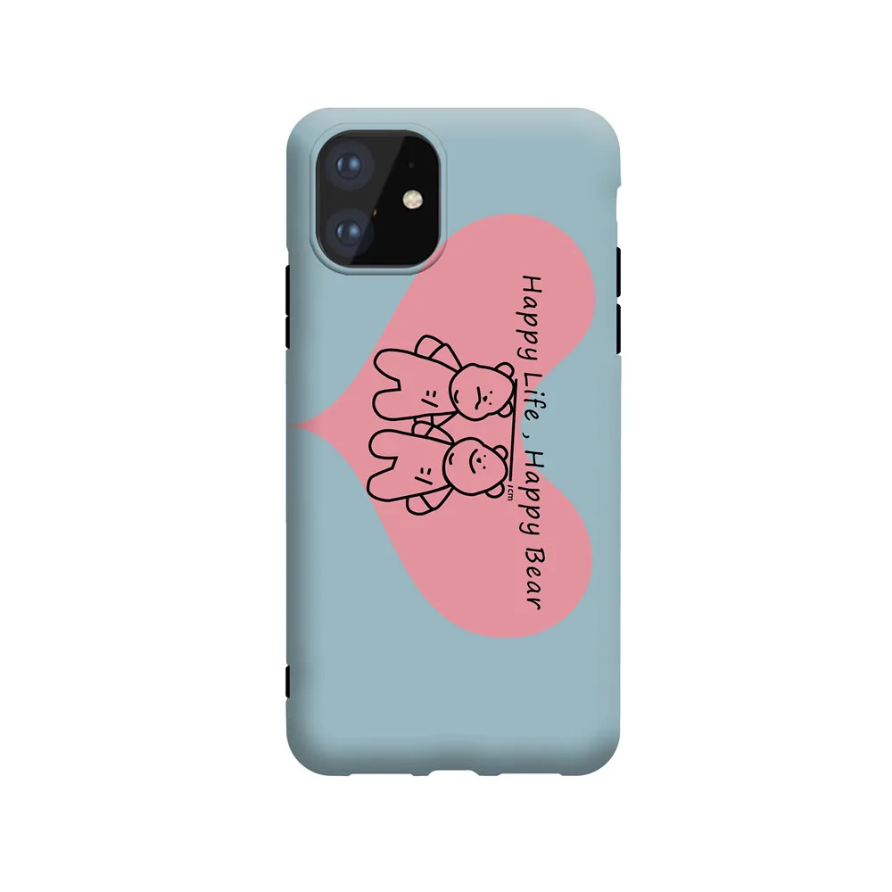 Бежевый Защитный чехол loving happy bear для iphone 6 7 8/6 7 8 plus/11pro Maxx xs xr/xs max Гладкий мягкий чехол - Цвет: Бежевый