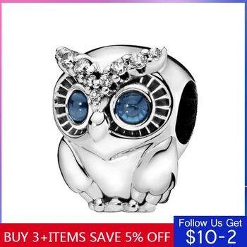 

CodeMonkey Genuine 925 Stelring Silver Owl Beads Charms Fit Original 3mm Hot Sale For Women Jewelry Gift CMC002
