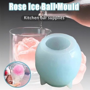 

3D Silicone Rose Shape Ice Cubes Mold Mould for Cocktails Drink Iced Tea Kitchen L5