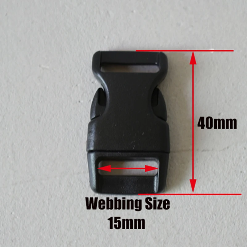 1 pc Plastic Black01 Сверхмощный покрытием сторонний релиз металлической пряжкой карабин 5/8 дюймов(15 мм) "сделай сам", домашним животным, ошейник для Паракорд рюкзак аксессуары 5 видов цветов - Цвет: 1 pc Plastic Black01
