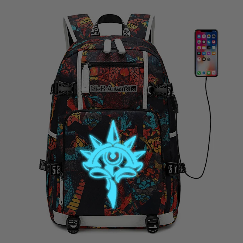 Hatsune Miku Women Cute Back Pack Canvas School Bags Bookbag Large Travel Bagpack USB Charging Laptop Backpack Men Backpack