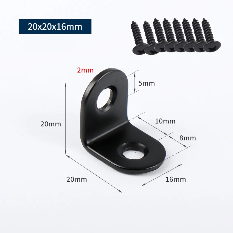 L-Shaped Angle Brackets 4Pcs/Lot Thicken Stainless Steel Right Angle Corners Brace Fixing Connector For Board Shelf Support