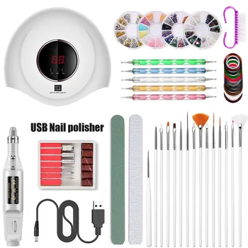 

Professional Manicure Tool Set Manicure Lamp Polishing Pen Manicure Brush Manicure Sticker Tool And Other Combined Manicure Set