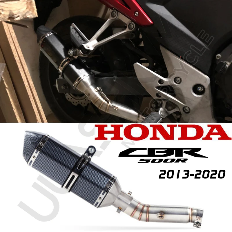 Motorcycle Exhaust Middle Pipe Muffler Slip On For HONDA CBR500 CBR400