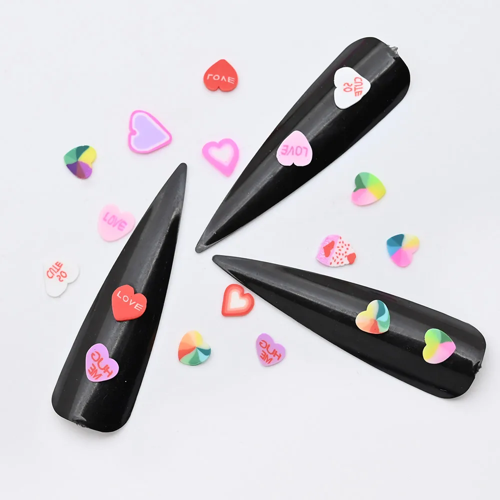 

12 Grids Iridescent Nail Thin Slice Decorations DIY Resin Heart-Shaped Nails Art Tips Decorations Manicure Charm Accessories#P1