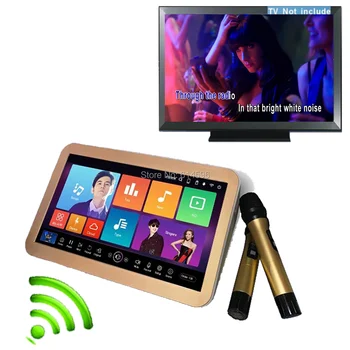

Touch Screen Karaoke System Mixer Amplifier 2Wireless Karaoke Microphones All-In-One Singing Machine HDMI Recordable