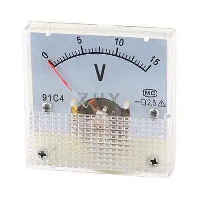 

DC 0-15V Analog Voltmeter Pointer Panel Voltage Meter Guage 45mm x 45mm