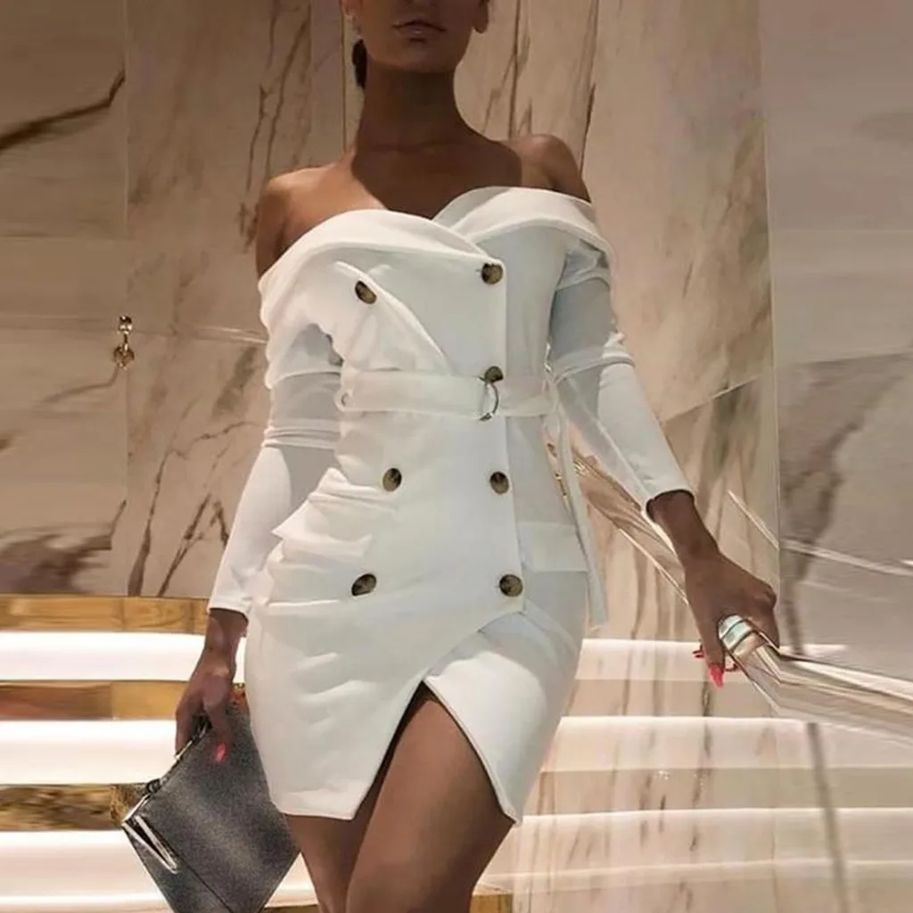 white blazer dress women