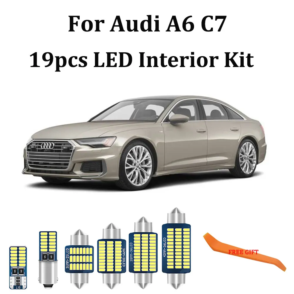 19 шт. белый ошибок для Audi A6 S6 RS6 C7 4G Quattro седан Avant светодиодный Подсветка салона +