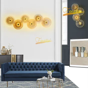 

Modern Light Luxury Lotus Leaf Decor LED Wall Lamp Lighting Nordic Wall Lights Bedside Corridor Background Lamp Living Fixtures